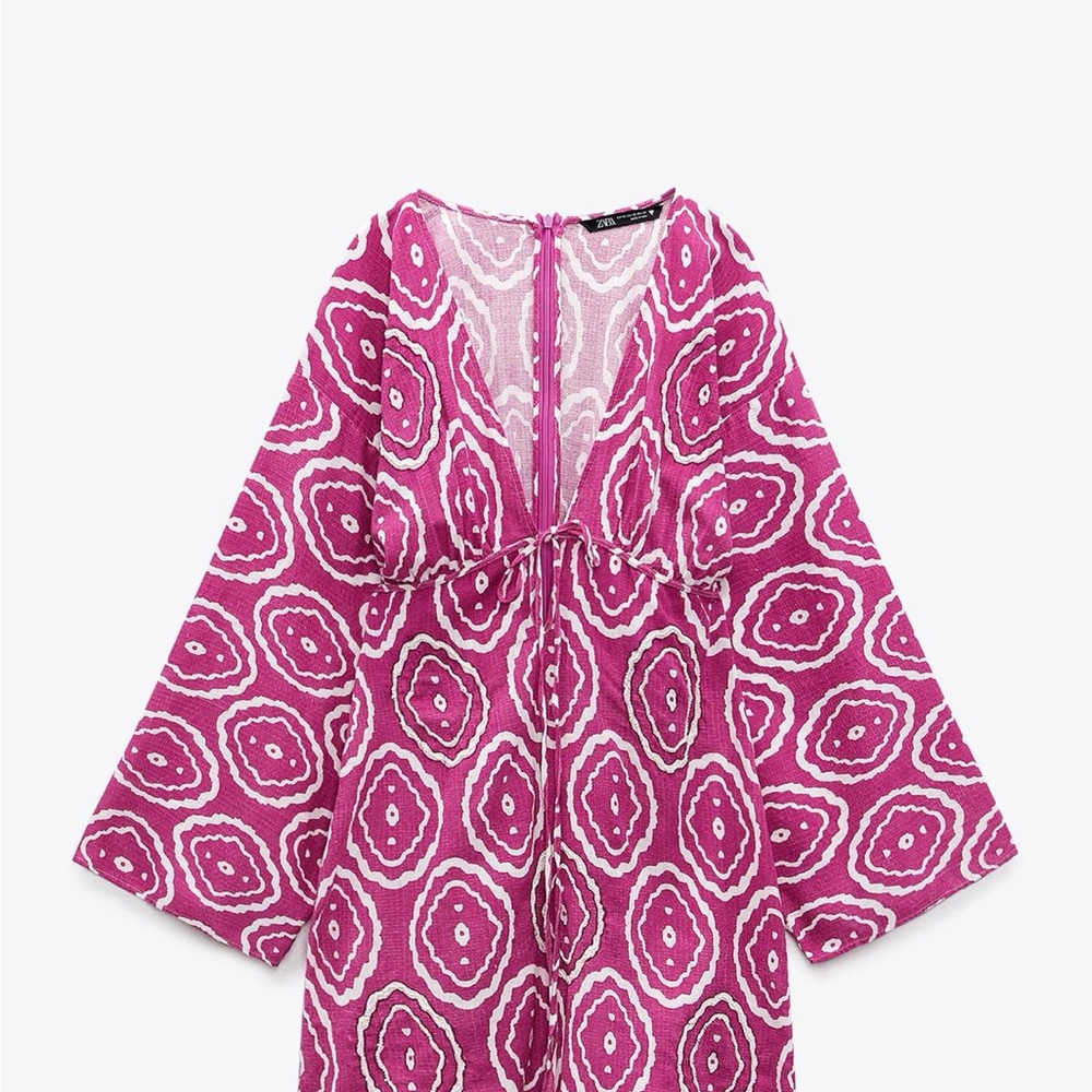 Zara Pink and White Mini Dress